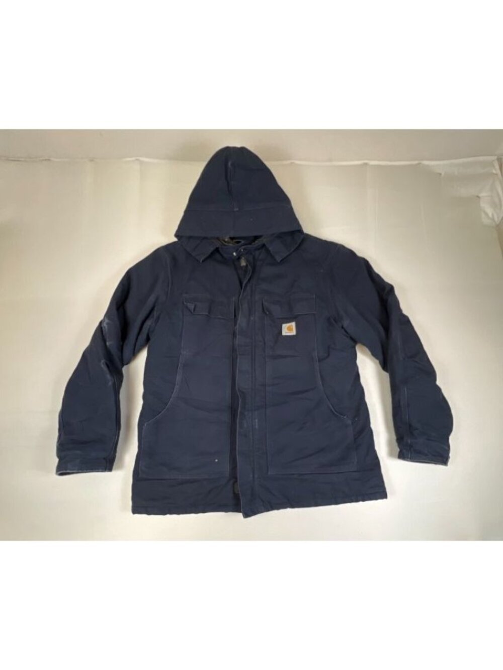 Vintage Carhartt C03 Arctic Traditional Coat Dark Navy Blue Work Jacket 46 Tall
